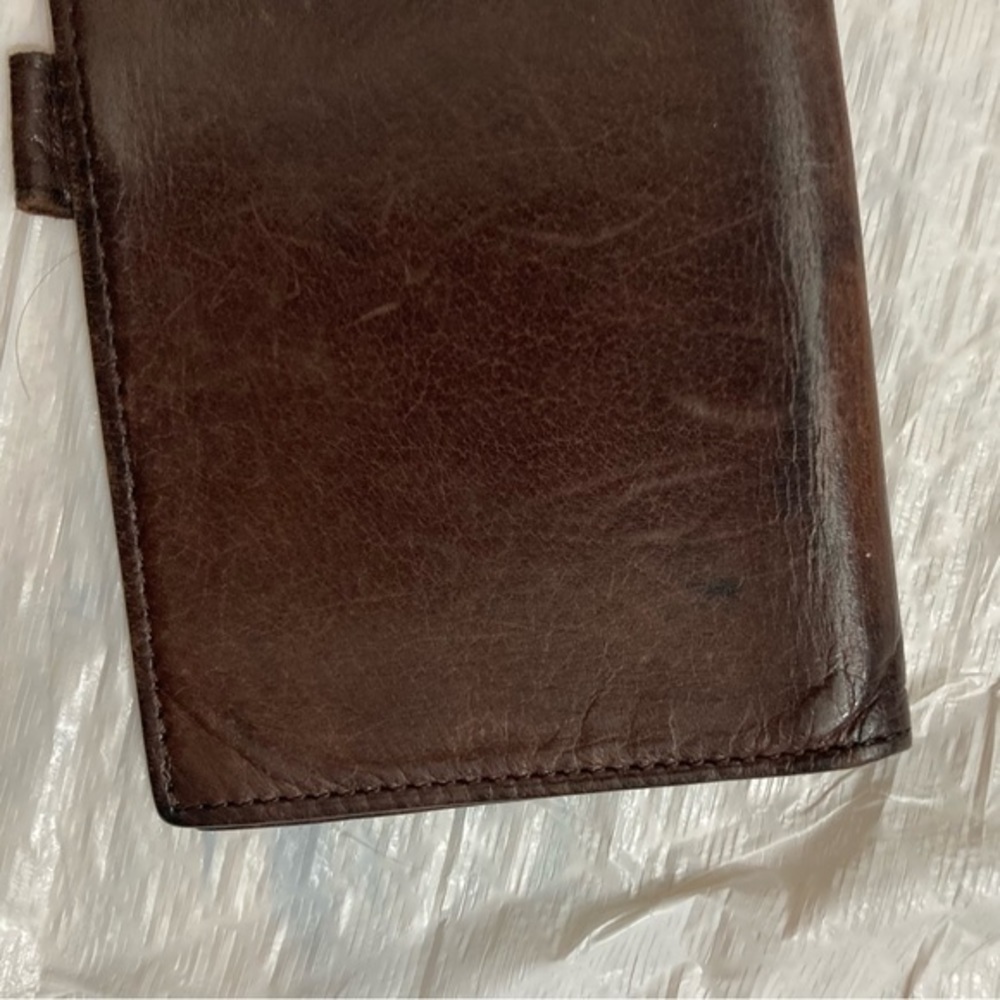 Coach vintage brown leather checkbook slipcover - Picture 3 of 11